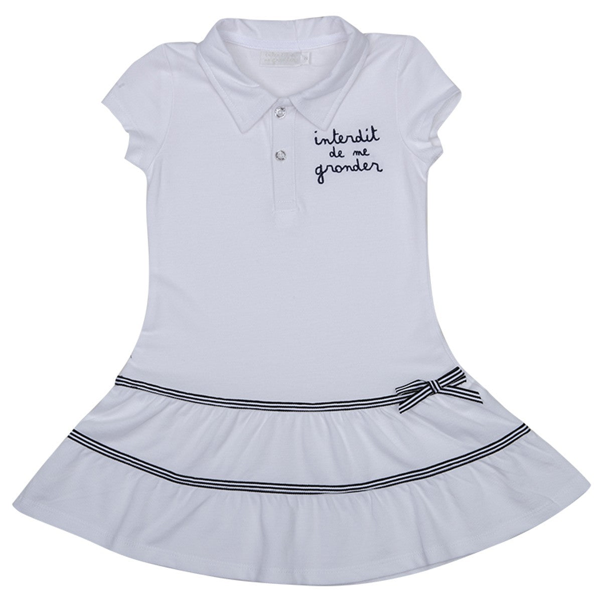 Robe fille Interdit de me gronder Mademoiselle (blanc) - L'Atelier Des Tout-Petits