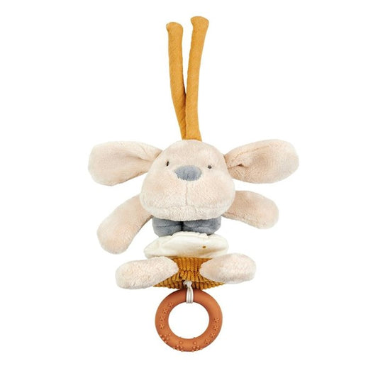 Nattou Charlie chien Peluche vibrante avec anneau Beige 19 cm - L'Atelier Des Tout-Petits