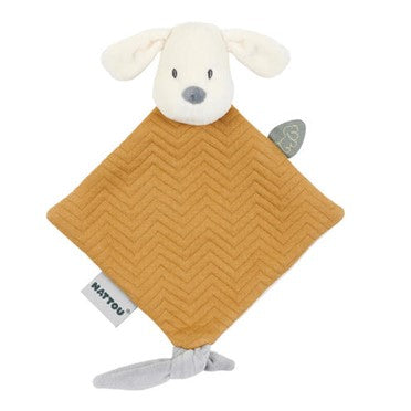 Nattou Charlie mini doudou chien jacquard - L'Atelier Des Tout-Petits