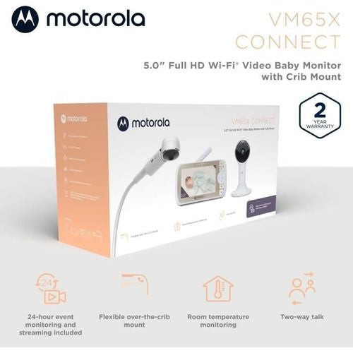 Écoute Bébé Vidéo Wifi Motorola VM65 Connect 2en1 Écran 5" + Pied - L'Atelier Des Tout-Petits