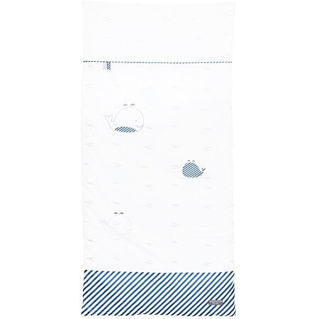 Sauthon Blauwal Babybettdecke Weiß 70x140 cm